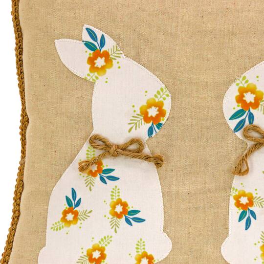 16'' Floral Bunny Easter Pillow
